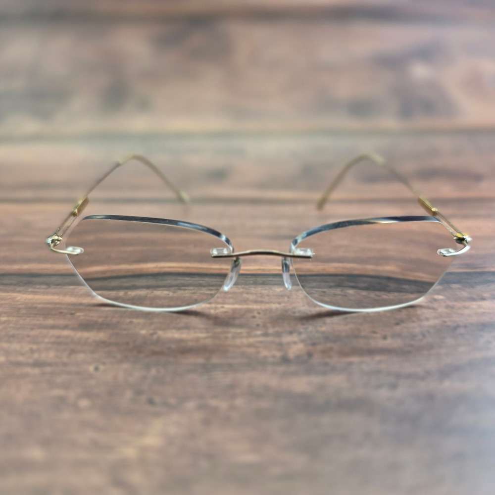 Silhouette Titan Rimless Eyeglasses Gold Titanium Minimalist Frames Austria 3274